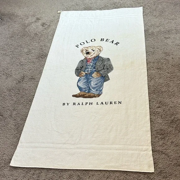 VTG Polo Bear By Ralph Lauren Western Casual Bath Sheet Beach Towel 35x72 USA - Picture 2 of 10